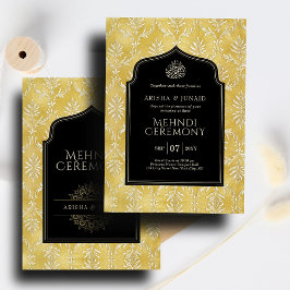 イスラーム王室のゴールデンダマスムスリムメンディ式 招待状