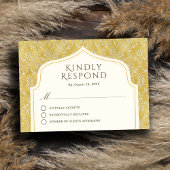 イスラーム王室のゴールデンダマスム結婚スリム 出欠カード