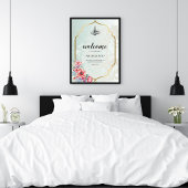 イスラーム結婚のウェルカムアクリル記号 – 金ゴールドフレーム アクリルサイン