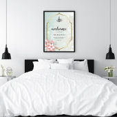 イスラーム結婚のウェルカムアクリル記号 – 金ゴールドフレーム アクリルサイン