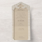 イスラーム結婚の有孔RSVP オールインワン招待状 (内側)