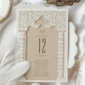 イスラーム結婚アラベスクのテーブル番号カード 招待状