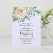 イスラーム結婚ズビスミラエレガントパープルバラ 招待状 (スタンド正面)