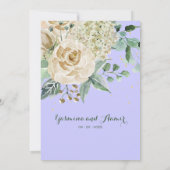 イスラーム結婚ズビスミラエレガントパープルバラ 招待状 (裏面)