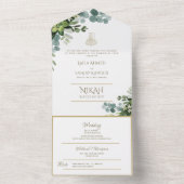 イスラーム結婚ズNIKAH WALLIMAHグリーンリー オールインワン招待状 (内側)