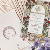 イスラーム結婚ブルゴーニュアールヌーボーミュシャ 箔招待状