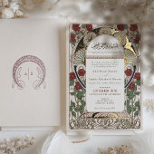 イスラーム結婚ブルゴーニュアールヌーボーミュシャ 箔招待状