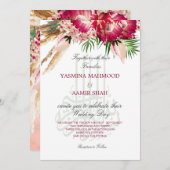 イスラーム・ビスミラ・パンパスプロテア結婚フローラ 招待状 (正面/裏面)