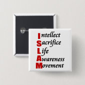 イスラーム(ISLAM)ボタン 缶バッジ (正面&裏面)