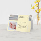 イスラームAqiqah誕生祝いムスリムベビーカード カード (黄色い花)