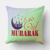イスラームEid Greetings – シックなモダンEid Mubarak クッション (正面)