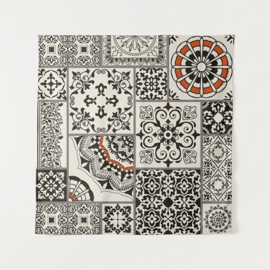 イスラームMajolicaタイルパッチワーク タペストリー (正面)