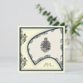 イスラ結婚ムの婚約《鳥》ハヤブサダマスク招待状 招待状 (スタンド正面)