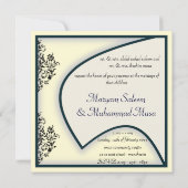 イスラ結婚ムの婚約《鳥》ハヤブサダマスク招待状 招待状 (裏面)