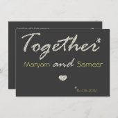 イスラ結婚ム婚約ビスミラモダン紙 招待状 (正面/裏面)