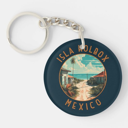 イスラ・ホルボックス メキシコ 旅行 アート ビンテージ キーホルダー (正面)