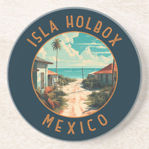 イスラ・ホルボックス メキシコ 旅行 アート ビンテージ コースター