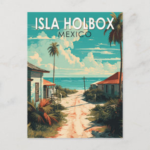 イスラ・ホルボックス メキシコ 旅行 アート ビンテージ ポストカード