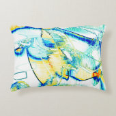 イスリップまたは滑ることンクno、イメージ（黄色、シアン、青の染み） アクセントクッション (正面)