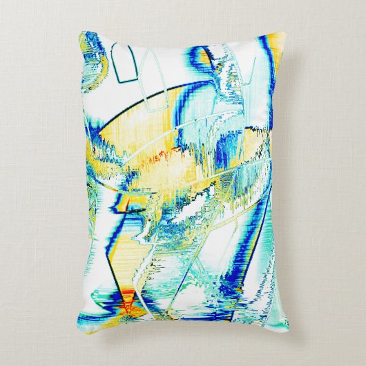 イスリップまたは滑ることンクno、イメージ（黄色、シアン、青の染み） アクセントクッション (正面(垂直))