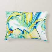 イスリップまたは滑ることンクno、イメージ（黄色、シアン、青の染み） アクセントクッション (裏面)
