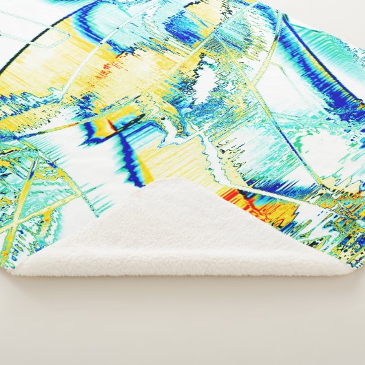 イスリップまたは滑ることンクno、イメージ（黄色、シアン、青の染み） シェルパブランケット (3/4)