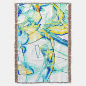 イスリップまたは滑ることンクno、イメージ（黄色、シアン、青の染み） スローブランケット (正面縦)