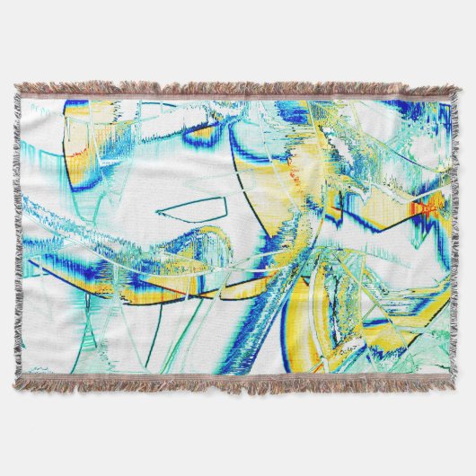 イスリップまたは滑ることンクno、イメージ（黄色、シアン、青の染み） スローブランケット (正面)