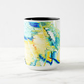 イスリップまたは滑ることンクno、イメージ（黄色、シアン、青の染み） マグカップ (中央)