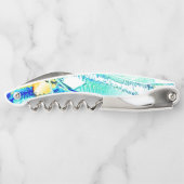 イスリップまたは滑ることンクno、黄色、シアンの青い斑点のある画像 ソムリエナイフ (裏面)