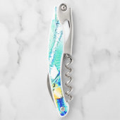 イスリップまたは滑ることンクno、黄色、シアンの青い斑点のある画像 ソムリエナイフ (裏面)