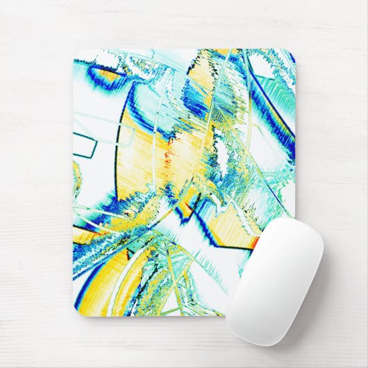 イスリップまたは滑ることンクno、黄色、シアンの青い斑点のある画像 マウスパッド (マウス)