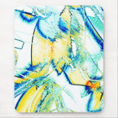 イスリップまたは滑ることンクno、黄色、シアンの青い斑点のある画像 マウスパッド (正面)