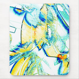 イスリップまたは滑ることンクno、黄色、シアンの青い斑点のある画像 マウスパッド