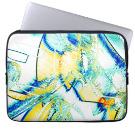 イスリップまたは滑ることンクno、黄色、シアンの青い斑点のある画像 ラップトップスリーブ