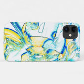 イスリップまたは滑ることンクno、黄色、シアンの青い斑点のある画像 Case-Mate iPhoneケース (裏面(横))