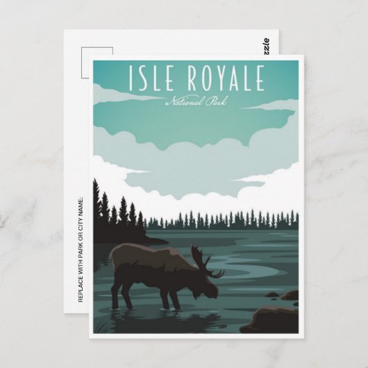 イスルロイヤル国立公園ミシガンヴィンテージ旅行 ポストカード (正面/裏面)