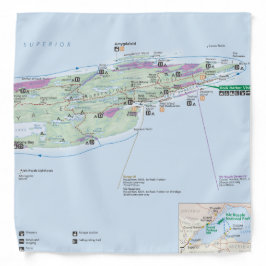 イスルロイヤル(ミシガン)地図バンダナ バンダナ