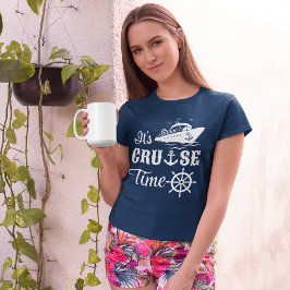 イズクルーズタイムホワイトタイポグラフィ Tシャツ