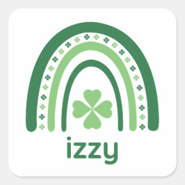 イズジーネームクローバーボホーレインボー スクエアシール