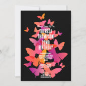 イズタイムバタフライパーティー誕生日 招待状 (正面)