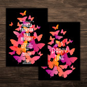 イズタイムバタフライパーティー誕生日 招待状