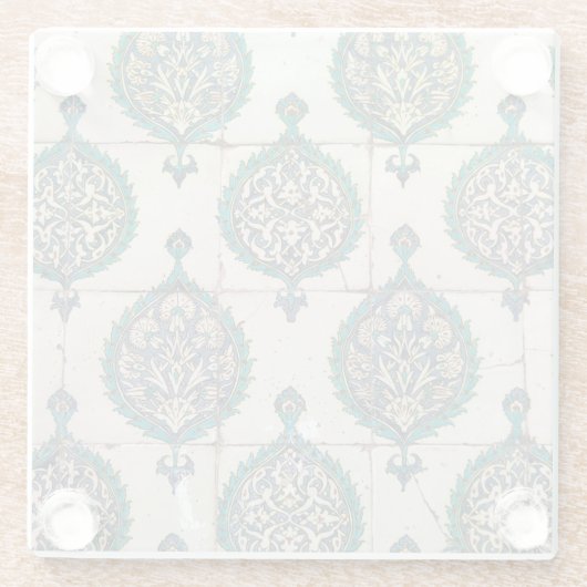 イズニクのタイル緑 ガラスコースター (裏面)