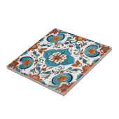 イズニククラシックトルコフローラレッドターコイズブルー タイル (側面)