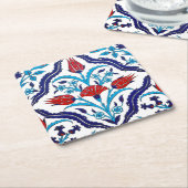 イズニクタイル スクエアペーパーコースター (アングル)