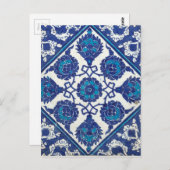 イズニクフローラエスニック部族トルコ風モザイク陶器 ポストカード (正面/裏面)