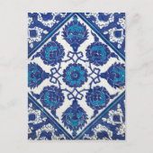 イズニクフローラエスニック部族トルコ風モザイク陶器 ポストカード (正面)