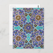 イズニクフローラエスニック部族トルコ風モザイク陶器 ポストカード (正面/裏面)