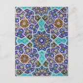 イズニクフローラエスニック部族トルコ風モザイク陶器 ポストカード (正面)
