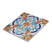 イズニクフローラオレンジレッドブルーフラワー タイル (側面)